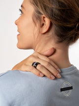 Bague "TROIS" Argent rhodié noir & Or Jaune