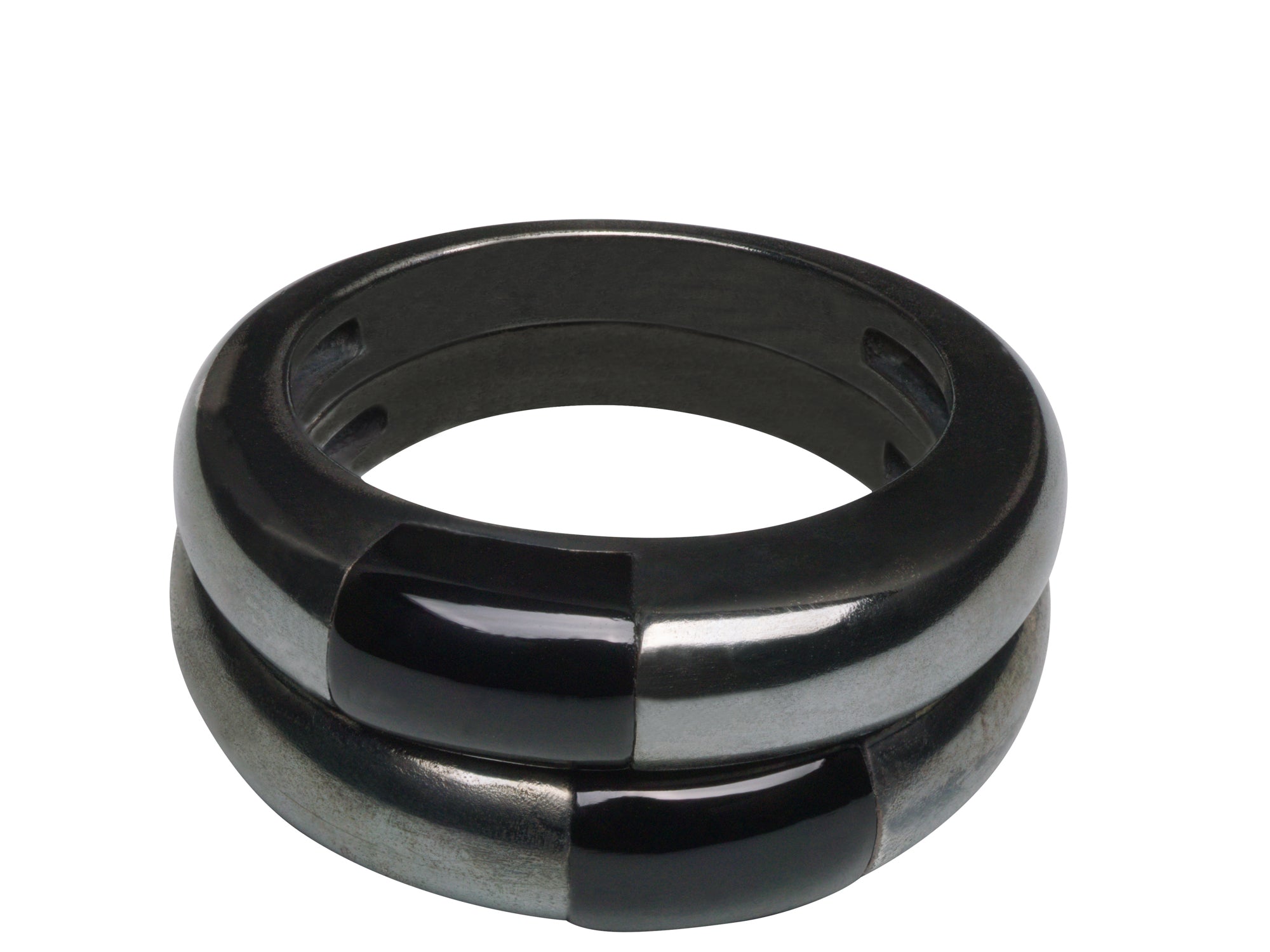 Bague En Argent Massif 925 Rhodié Taille 54, Pavée Diamants Noir Et Blanc – Neuve Avec étiquettes