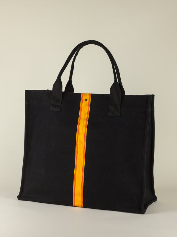 MAGGY Black Cotton large Tote Bag